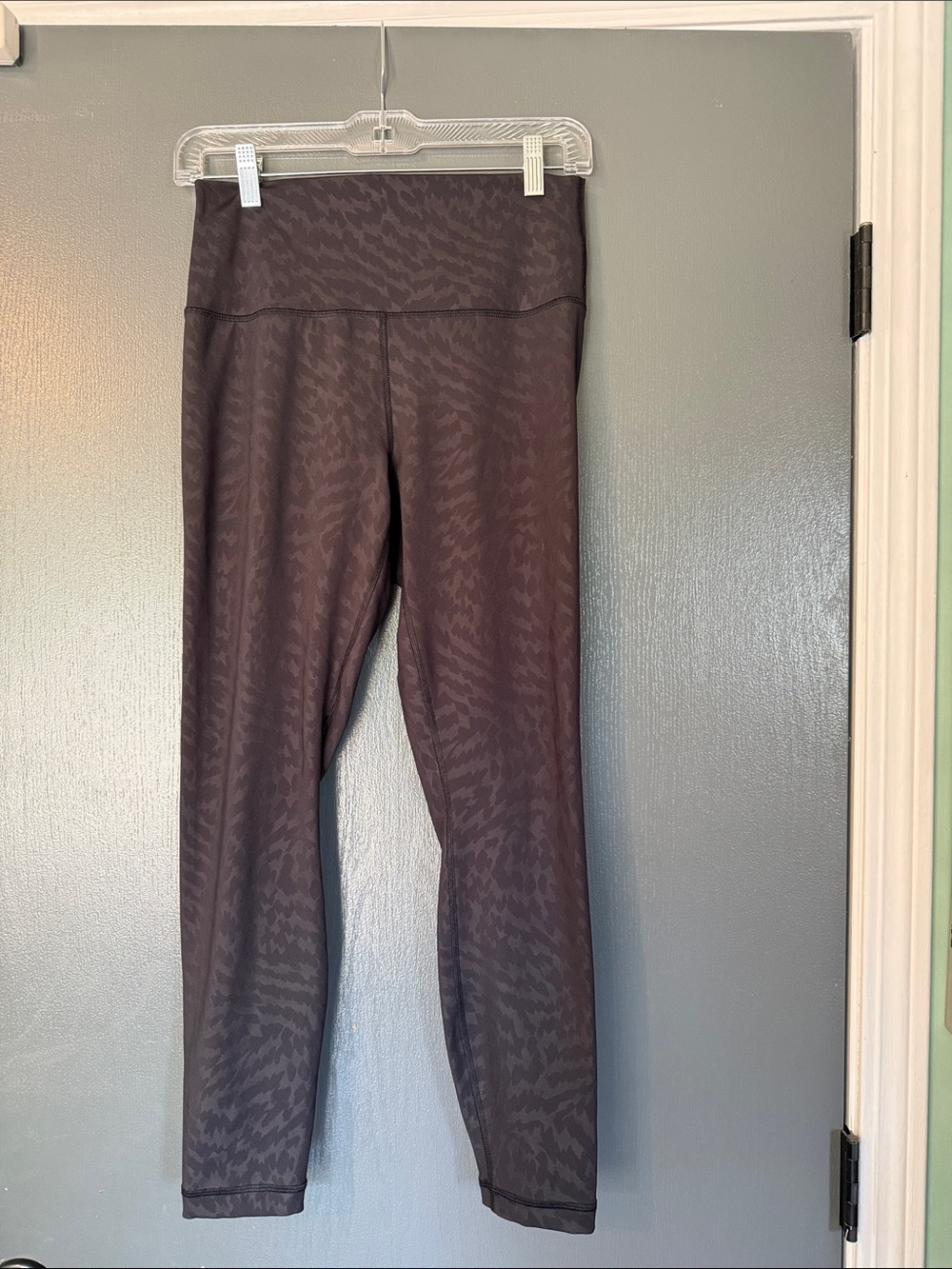 90 Degree By Reflex Mauve-Brown High-Waist Animal-Print Leggings
